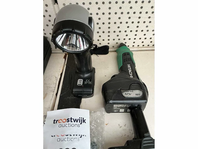 Hitachi accu stiftslijpmachiene + 2 x accuwerklamp - afbeelding 1 van  2