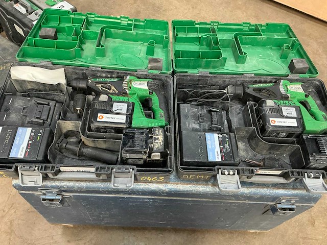 Hitachi dh 36dl accu boormachine (2x) - afbeelding 1 van  7