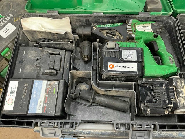 Hitachi dh 36dl accu boormachine (2x) - afbeelding 2 van  7