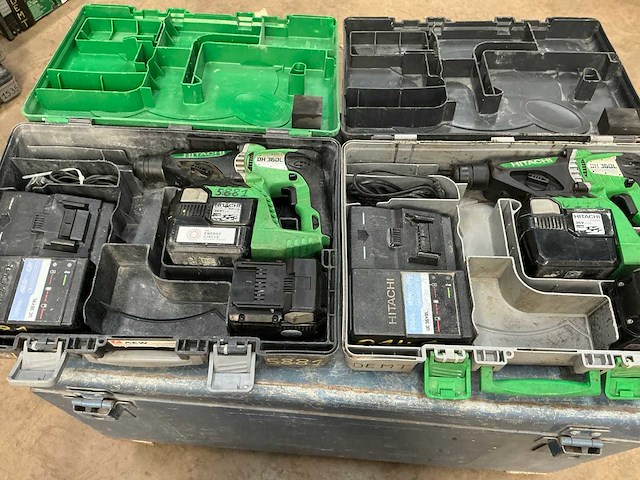 Hitachi dh 36dl accu boormachine (2x) - afbeelding 1 van  9