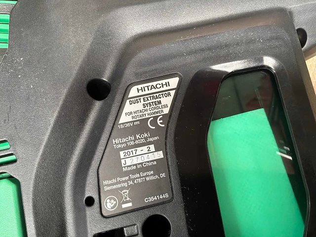 Hitachi dh36dbl accu boorhamer + dust extractor - afbeelding 6 van  10