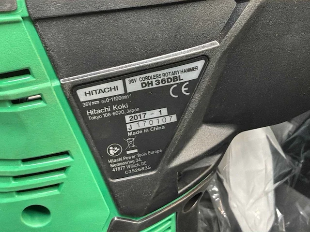 Hitachi dh36dbl accu boorhamer + dust extractor - afbeelding 5 van  11