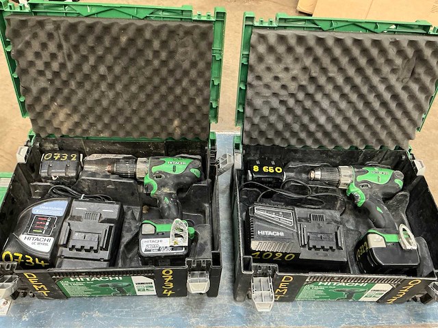 Hitachi ds 14dsl accu schroefboormachine (2x) - afbeelding 1 van  5