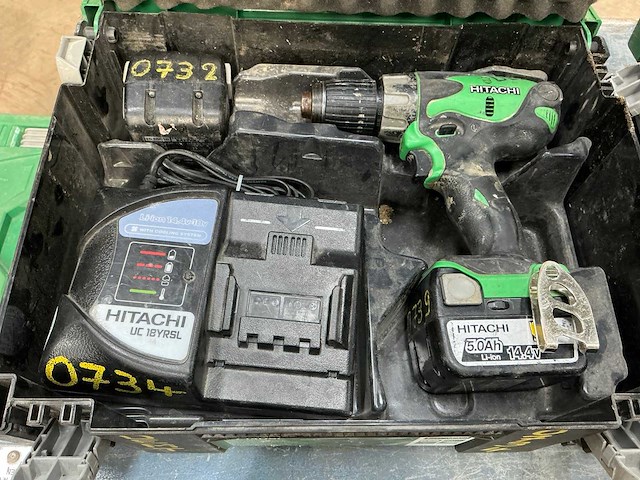 Hitachi ds 14dsl accu schroefboormachine (2x) - afbeelding 2 van  5