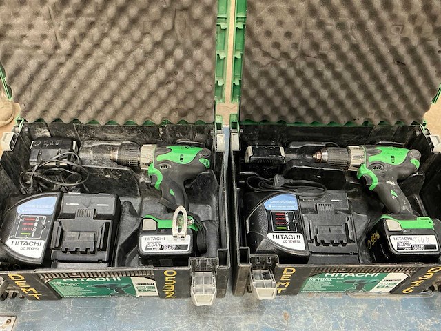 Hitachi ds 14dsl accu schroefboormachine (2x) - afbeelding 1 van  4