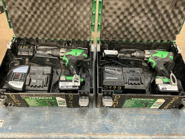 Hitachi ds 14dsl accu schroefboormachine (2x) - afbeelding 1 van  5