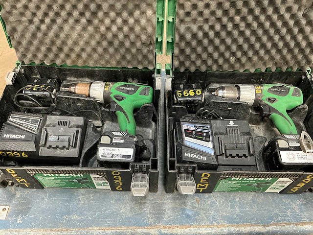 Hitachi dv 14dbl accu schroefboormachine (2x) - afbeelding 1 van  5