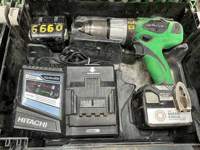 Hitachi dv 14dbl accu schroefboormachine (2x) - afbeelding 4 van  5