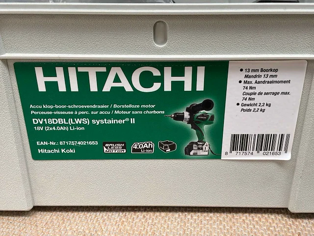 Hitachi dv 18dbl accu boormachine - afbeelding 7 van  8