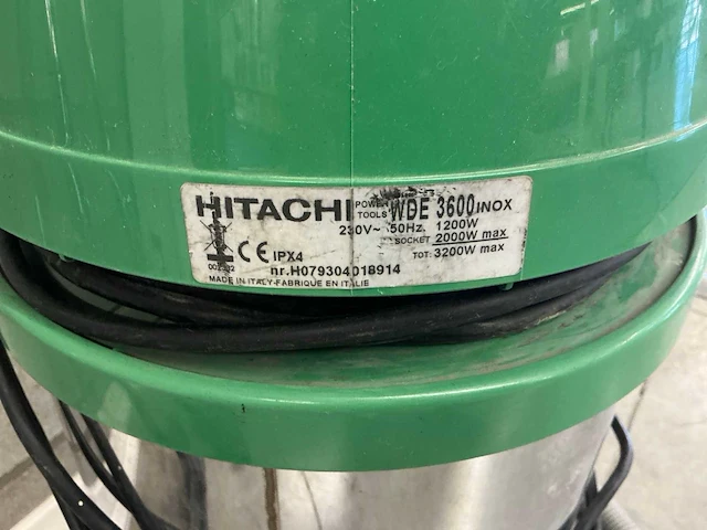 Hitachi wde 3600 industriële stofzuiger - afbeelding 4 van  5