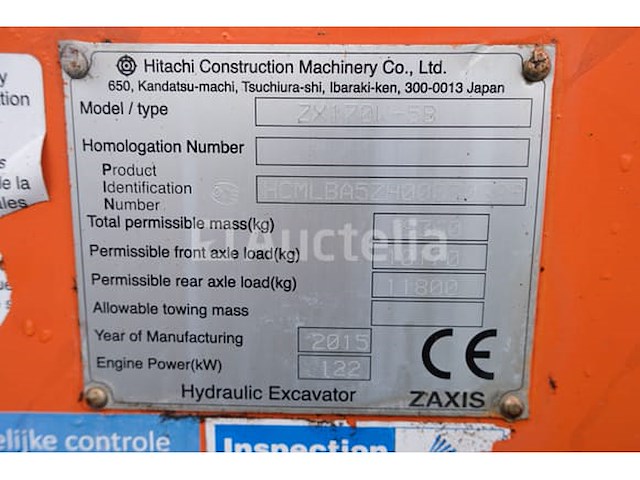 Hitachi zx170w-5b wielgraafmachine - afbeelding 29 van  47