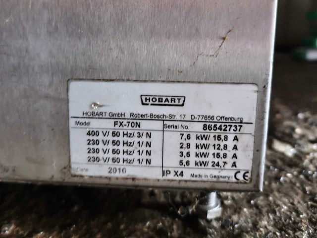 Hobart fx-70n vaatwasser - afbeelding 2 van  3