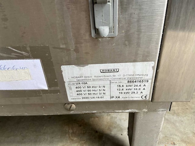 Hobart ux-10a/866416519,bouwjaar 2020,vaatwasser met zeepdispenser - afbeelding 7 van  7