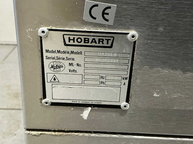 Hobart ux-30 eb korvenvaatwasmachine - afbeelding 7 van  8