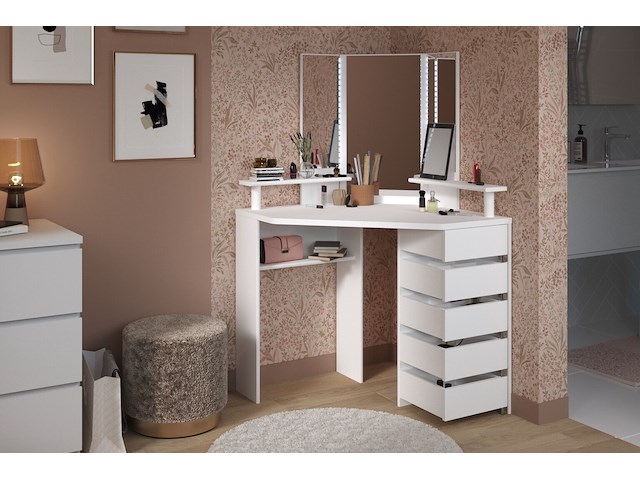 Hoek kaptafel volage met verlichting - wit - afbeelding 6 van  7