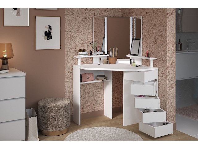 Hoek kaptafel volage met verlichting - wit - afbeelding 7 van  7
