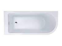 Hoekbad - 240l - 170 x 75 x 58 cm - wit - linker hoek - afbeelding 5 van  9