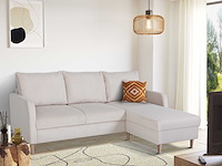 Hoekbank chip - 192x137x82cm - beige ribfluweel