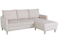 Hoekbank chip - 192x137x82cm - beige ribfluweel - afbeelding 2 van  7