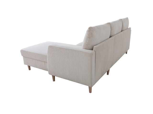 Hoekbank chip - 192x137x82cm - beige ribfluweel - afbeelding 3 van  7
