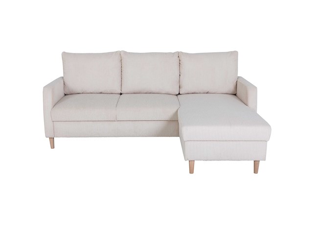 Hoekbank chip - 192x137x82cm - beige ribfluweel - afbeelding 5 van  7