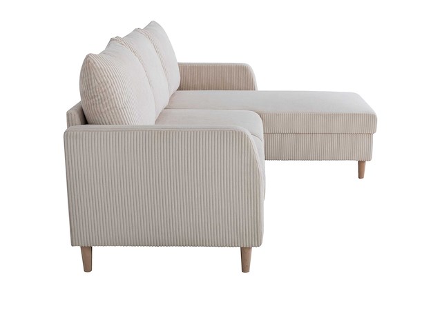 Hoekbank chip - 192x137x82cm - beige ribfluweel - afbeelding 7 van  7