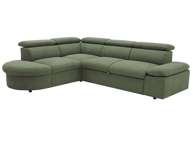 Hoekbank firenze - met bedfunctie - olijfgroene stof - afbeelding 1 van  6