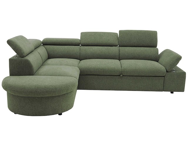 Hoekbank firenze - met bedfunctie - olijfgroene stof - afbeelding 2 van  6