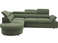 Hoekbank firenze - met bedfunctie - olijfgroene stof - afbeelding 2 van  6