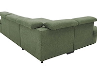 Hoekbank firenze - met bedfunctie - olijfgroene stof - afbeelding 4 van  6