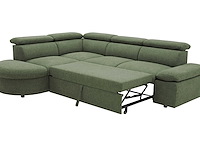 Hoekbank firenze - met bedfunctie - olijfgroene stof - afbeelding 5 van  6