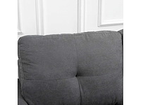 Hoekbank in scandinavisch ontwerp, met getufte knopen, massief hout, linnen look, grijs - afbeelding 4 van  6