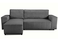 Hoekbank josh - met opbergruimte - antraciet ribfluweel - afbeelding 5 van  7