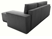 Hoekbank josh - met opbergruimte - antraciet ribfluweel - afbeelding 4 van  7