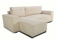 Hoekbank josh - met opbergruimte - beige ribfluweel
