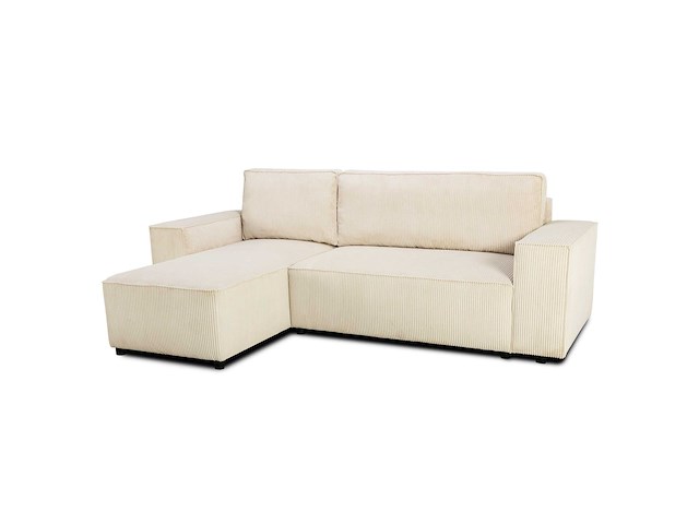 Hoekbank josh - met opbergruimte - beige ribfluweel - afbeelding 2 van  7