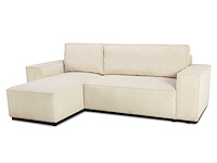 Hoekbank josh - met opbergruimte - beige ribfluweel - afbeelding 2 van  7