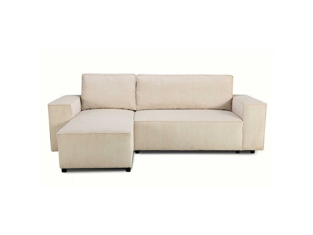 Hoekbank josh - met opbergruimte - beige ribfluweel - afbeelding 5 van  7