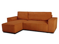 Hoekbank josh - met opbergruimte - terracotta ribfluweel - afbeelding 2 van  7