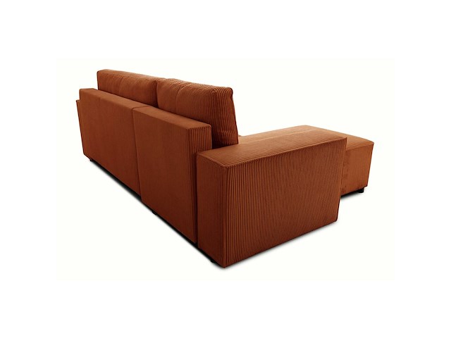 Hoekbank josh - met opbergruimte - terracotta ribfluweel - afbeelding 4 van  7