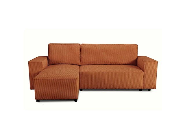 Hoekbank josh - met opbergruimte - terracotta ribfluweel - afbeelding 5 van  7