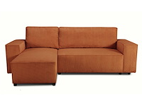 Hoekbank josh - met opbergruimte - terracotta ribfluweel - afbeelding 5 van  7