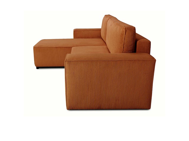 Hoekbank josh - met opbergruimte - terracotta ribfluweel - afbeelding 6 van  7