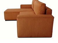 Hoekbank josh - met opbergruimte - terracotta ribfluweel - afbeelding 6 van  7