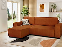 Hoekbank josh - met opbergruimte - terracotta ribfluweel - afbeelding 7 van  7