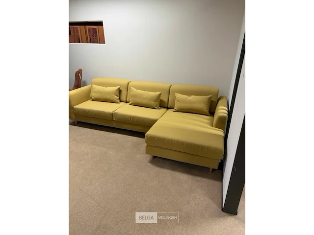 Hoekbank okergeel 4-zitter met lounge 270x150 cm - afbeelding 2 van  3