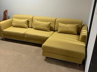 Hoekbank okergeel 4-zitter met lounge 270x150 cm - afbeelding 2 van  3