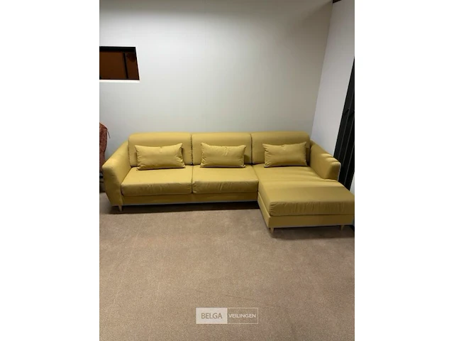 Hoekbank okergeel 4-zitter met lounge 270x150 cm - afbeelding 1 van  3