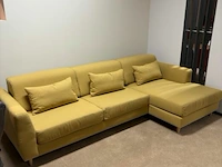 Hoekbank okergeel 4-zitter met lounge 270x150 cm - afbeelding 3 van  3