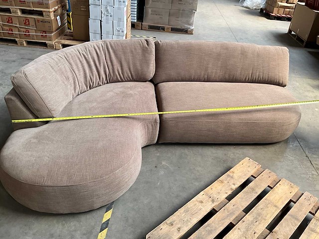Hoekbank stof taupe - afbeelding 7 van  11